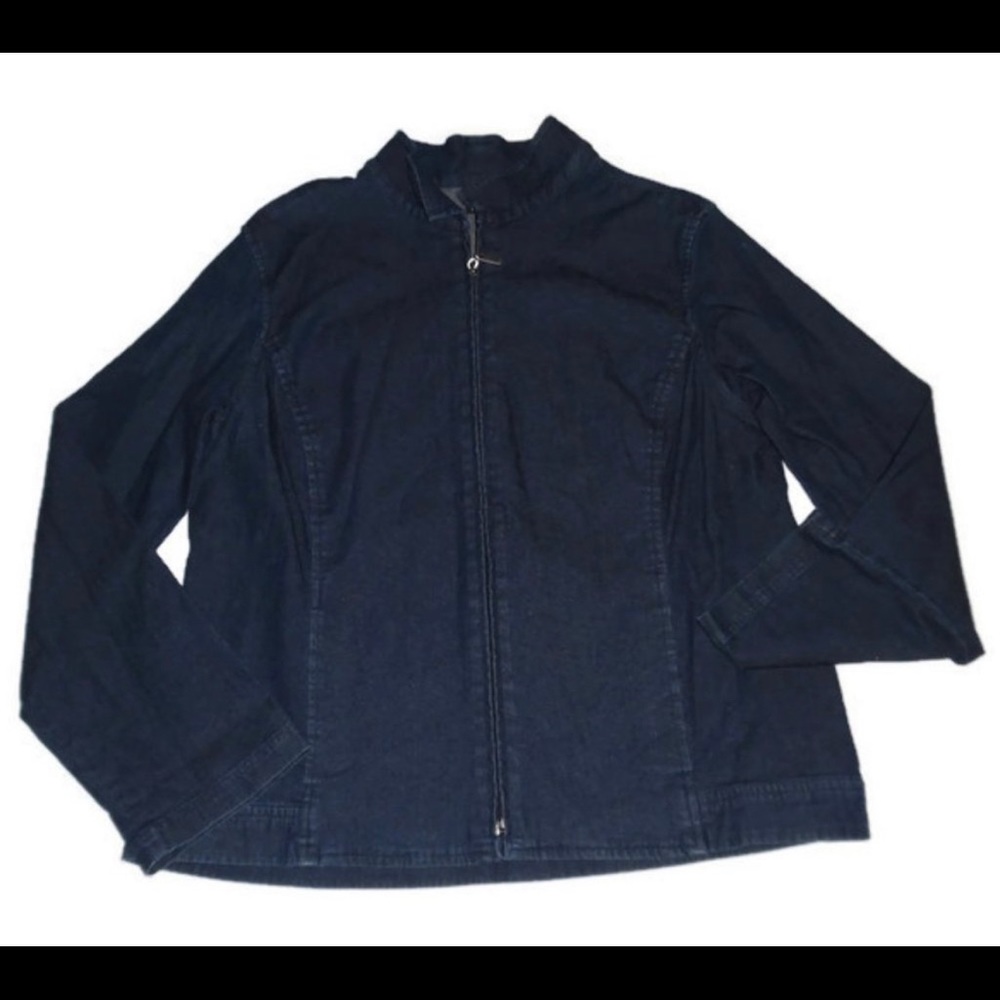 Eileen Fisher Denim Zip Up Jacket Blue Jean
